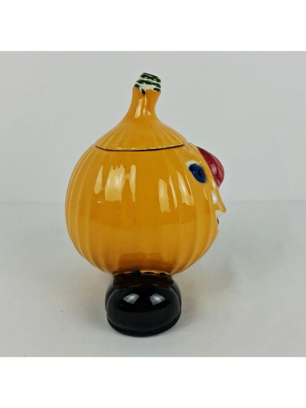VTG 1975 GARE INC Anthropomorphic Ceramic Crying Onion Hand-Painted Jar with Lid